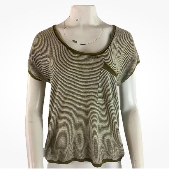 Madewell Tops - Madewell Sz S Vintage 70's Look Lightweight Knit Tee Green Cotton Linen Top